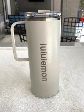 Lululemon Insulated Mug Travel Cup 20 oz White Gray